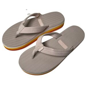 New Hari Mari Dunes Sunset Sandals Women Sz 7 Cloud Rainbow Platform Flip Flops